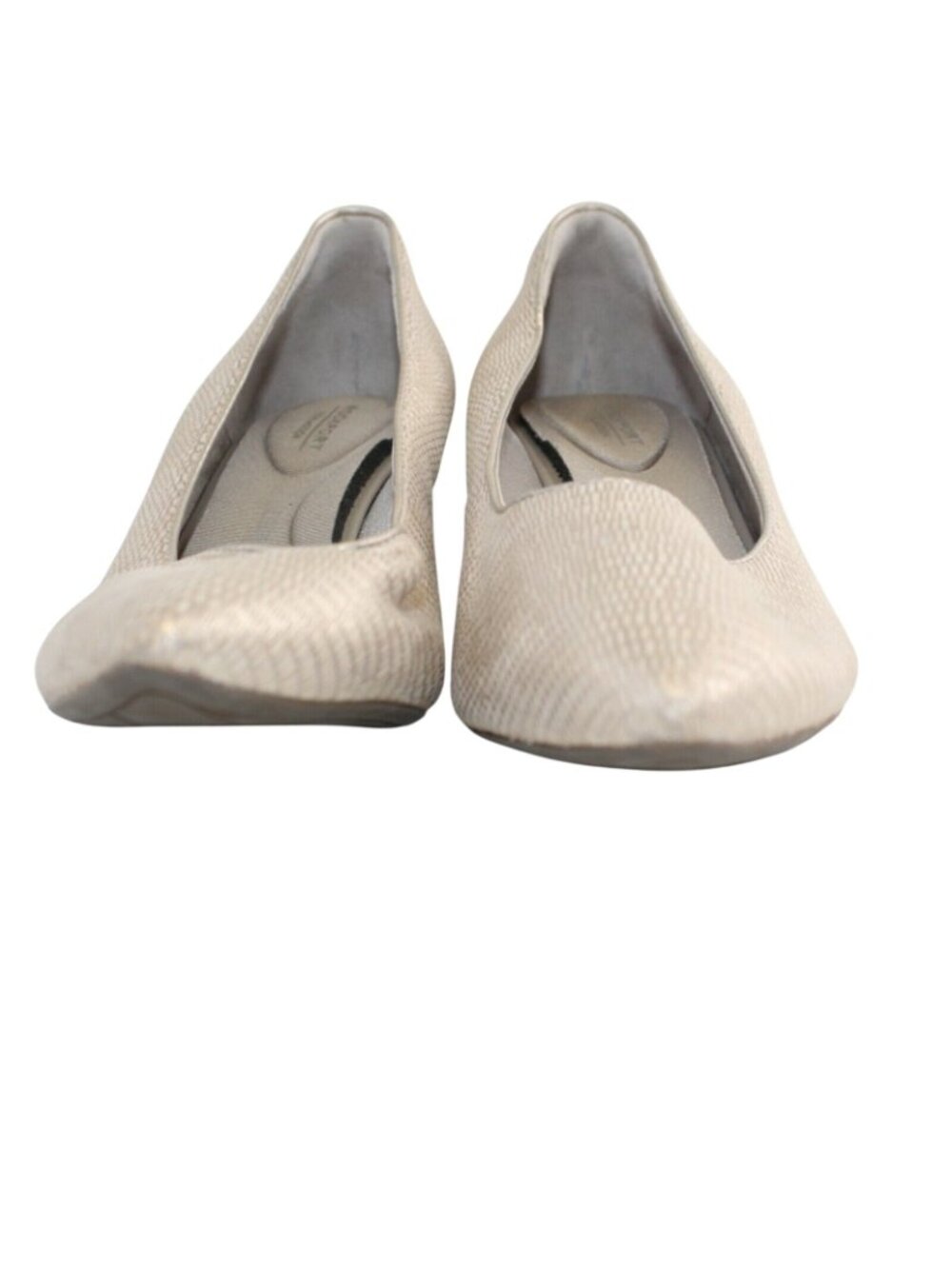 Rockport Trutech Womens 7 Kalila Gold Pebbled Leather Pumps High Heels BX1967 - Picture 3 of 10